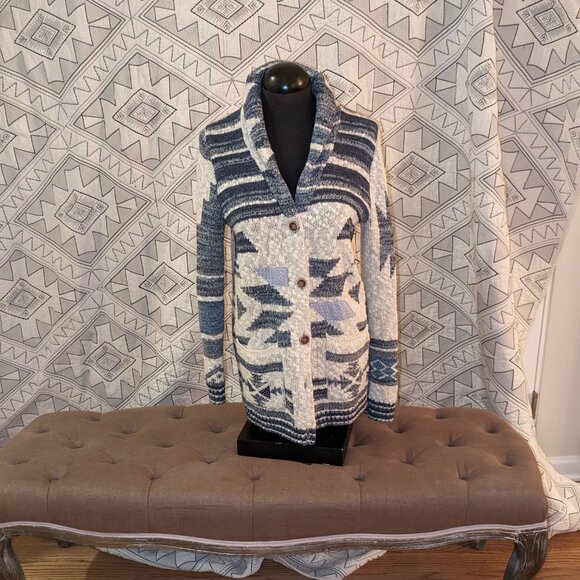 Lucky Brand | Jacquard Patch Cardigan - Picture 4 of 10